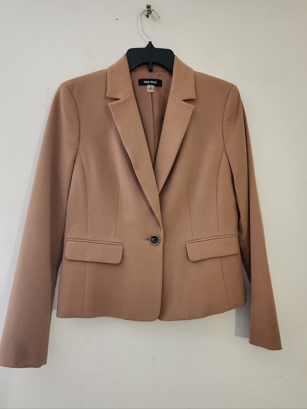Nine West Camel/Tan Single-Button Blazer